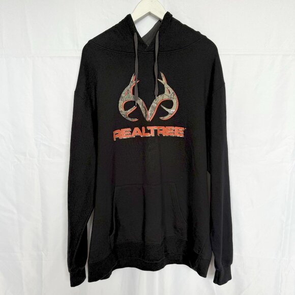 RealTree Black Camo Orange Logo Sweater - Picture 1 of 8